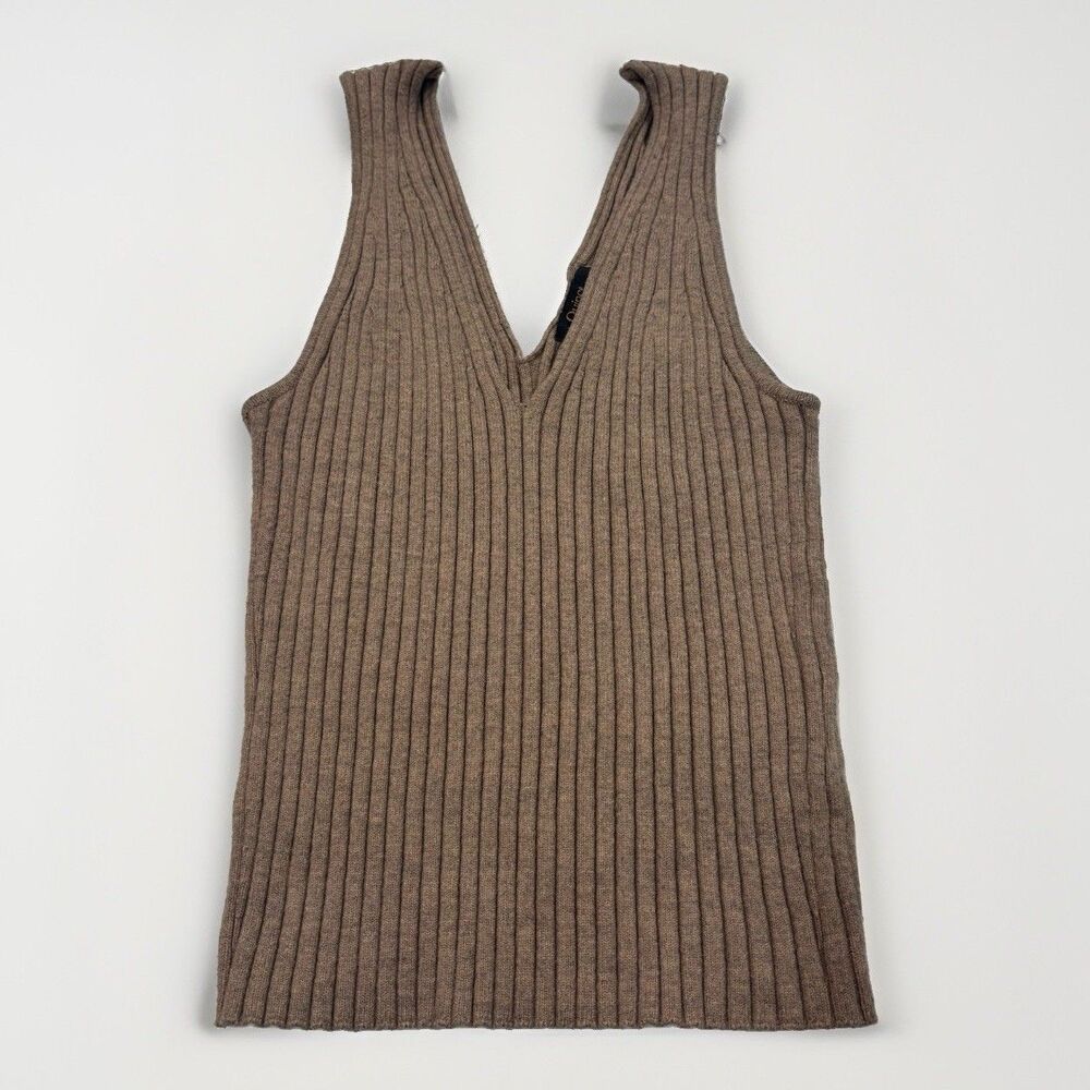 Quince Tank Top Womens Size Small Eco Knit Cropped Sweater Tank Taupe Brown